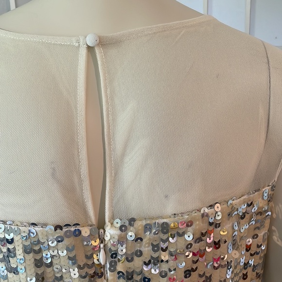 Wedding Ready Cream & Sequin Dress Sz 6 - Picture 4 of 7
